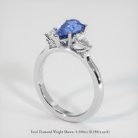 2.00 Ct. Bi Color Sapphire Ring, 14K White Gold 2