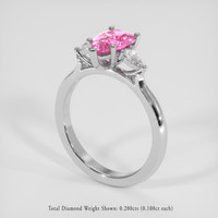 1.38 Ct. Pink Sapphire Ring, 14K White Gold 2