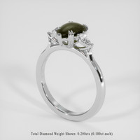 1.80 Ct. Black Sapphire Ring, 18K White Gold 2