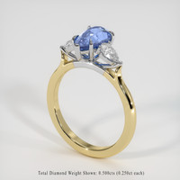 2.00 Ct. Bi Color Sapphire Ring, 14K White & Yellow 2
