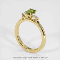 1.05 Ct. Green Sapphire Ring, 10K Yellow Gold 2