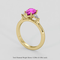 1.48 Ct. Purplish Pink Sapphire Ring, 10K Yellow Gold 2