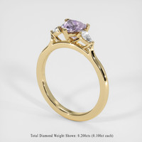 0.98 Ct. Purple Sapphire Ring, 10K Yellow Gold 2