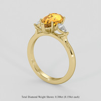 2.77 Ct. Peach Sapphire Ring, 10K Yellow Gold 2