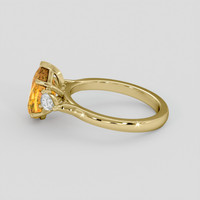 2.77 Ct. Peach Sapphire Ring, 10K Yellow Gold 4