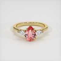1.78 Ct. Padparadscha Sapphire Ring, 14K Yellow Gold 1