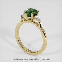 2.04 Ct. Green Sapphire Ring, 14K Yellow Gold 2