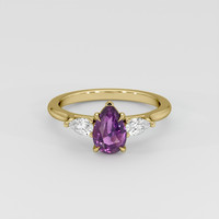 1.57 Ct. Pinkish Purple Sapphire Ring, 14K Yellow Gold 1