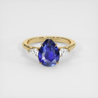 3.00 Ct. Blue Sapphire Ring, 14K Yellow Gold 1