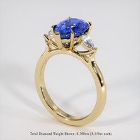 3.17 Ct. Blue Sapphire Ring, 14K Yellow Gold 2