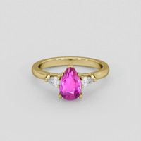 1.48 Ct. Purplish Pink Sapphire Ring, 14K Yellow Gold 1