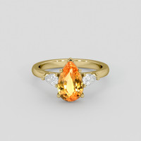 2.77 Ct. Peach Sapphire Ring, 14K Yellow Gold 1
