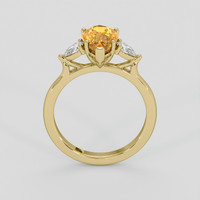 2.77 Ct. Peach Sapphire Ring, 14K Yellow Gold 3