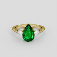 1.49 Ct. Emerald Ring, 18K Yellow Gold 1
