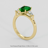 1.49 Ct. Emerald Ring, 18K Yellow Gold 2