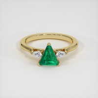 0.97 Ct. Emerald Ring, 18K Yellow Gold 1