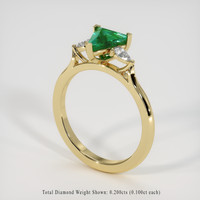 0.97 Ct. Emerald Ring, 18K Yellow Gold 2