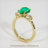 1.69 Ct. Emerald Ring, 18K Yellow Gold 2