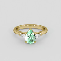 1.15 Ct. Emerald Ring, 18K Yellow Gold 1