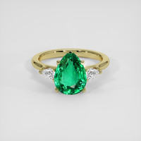 2.68 Ct. Emerald Ring, 18K Yellow Gold 1