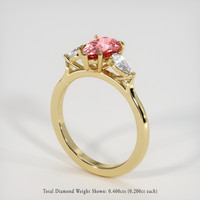 1.78 Ct. Padparadscha Sapphire Ring, 18K Yellow Gold 2