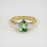 1.89 Ct. Green Sapphire Ring, 18K Yellow Gold 1