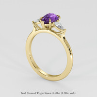 1.75 Ct. Purple Sapphire Ring, 18K Yellow Gold 2