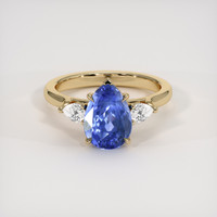 3.17 Ct. Blue Sapphire Ring, 18K Yellow Gold 1