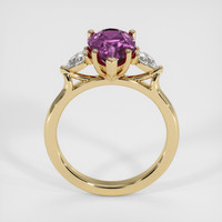 3.20 Ct. Pinkish Purple Sapphire Ring, 18K Yellow Gold 3