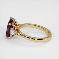 3.20 Ct. Pinkish Purple Sapphire Ring, 18K Yellow Gold 4