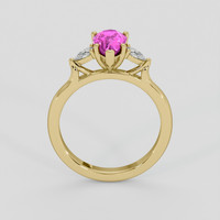 1.48 Ct. Purplish Pink Sapphire Ring, 18K Yellow Gold 3