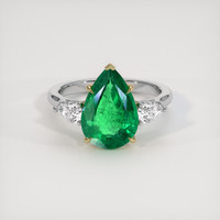 3.08 Ct. Emerald Ring, 18K Yellow & White 1
