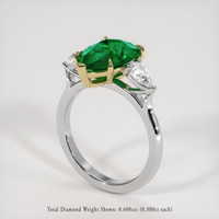 3.08 Ct. Emerald Ring, 18K Yellow & White 2