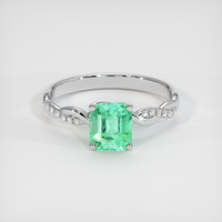 0.70 Ct. Emerald Ring, Platinum 950 1