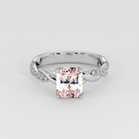 3.09 Ct. Peach Sapphire Ring, Platinum 950 1