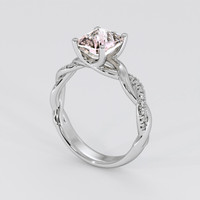 3.09 Ct. Peach Sapphire Ring, Platinum 950 2