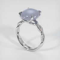 7.83 Ct. Bluish Grey Sapphire Ring, Platinum 950 2