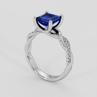 2.21 Ct. Blue Sapphire Ring, Platinum 950 2