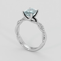 2.66 Ct. Bluish Green Sapphire Ring, Platinum 950 2
