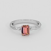 1.54 Ct. Padparadscha Sapphire Ring, Platinum 950 1