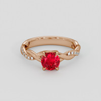 1.11 Ct. Ruby Ring, 14K Rose Gold 1