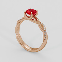 1.11 Ct. Ruby Ring, 14K Rose Gold 2