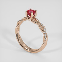 0.71 Ct. Ruby Ring, 14K Rose Gold 2