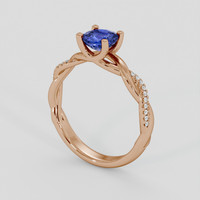 0.92 Ct. Blue Sapphire Ring, 14K Rose Gold 2