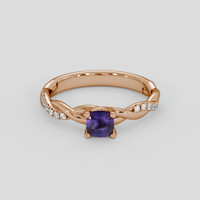 0.70 Ct. Color Change Sapphire Ring, 14K Rose Gold 1