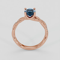 1.41 Ct. Greenish Blue Sapphire Ring, 14K Rose Gold 3