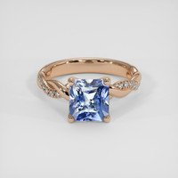 3.13 Ct. Blue Sapphire Ring, 14K Rose Gold 1