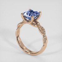 3.13 Ct. Blue Sapphire Ring, 14K Rose Gold 2
