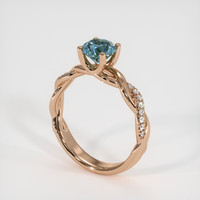 1.11 Ct. Bluish Green Sapphire Ring, 14K Rose Gold 2