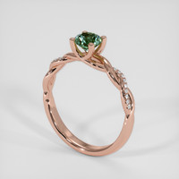 0.98 Ct. Bluish Green Sapphire Ring, 14K Rose Gold 2